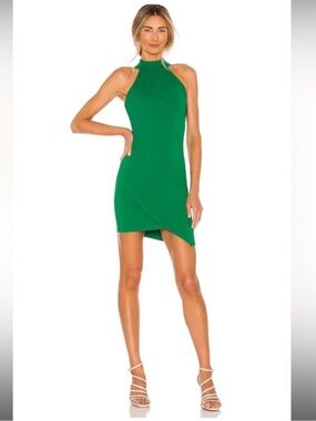 superdown Green Halter Bodycon Mini Dress